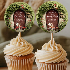 Pegatina Redonda Enchanted Fairy First Birthday Thank You 