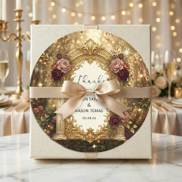 Pegatina Redonda Enchanted Garden Gate Wedding 