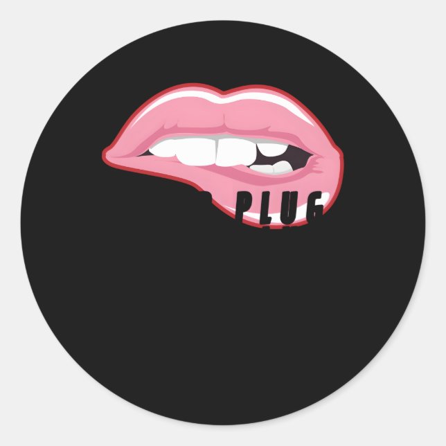 Pegatina Redonda Enchufe de labios Inyector de enfermería estético  (Anverso)