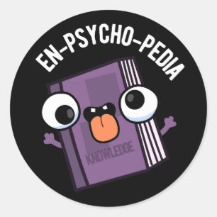 Pegatina Redonda Enciclopedia divertida Pun Dark BG