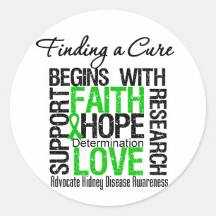 Pegatina Redonda Encontrando una curación para la enfermedad de