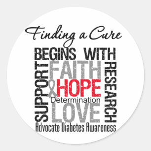 Pegatina Redonda Encontrar una cura para la diabetes