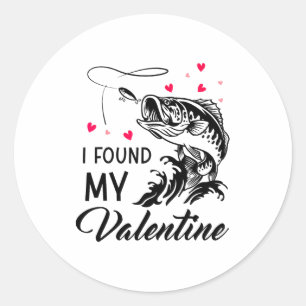 Pegatina Redonda Encontré a mi San Valentín divertido día de San Va