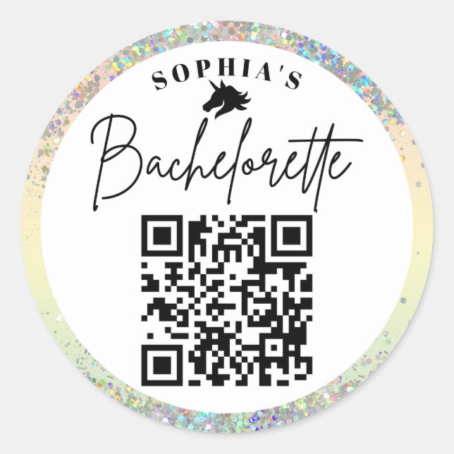 Pegatina Redonda Encontró Su Bebida De Código QR Para Bachillerato  (Anverso)