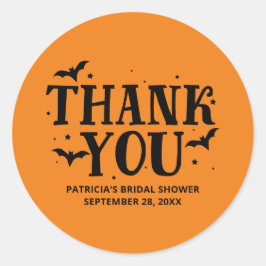 Pegatina Redonda Encontró Su Ducha De Boo Halloween Bridal