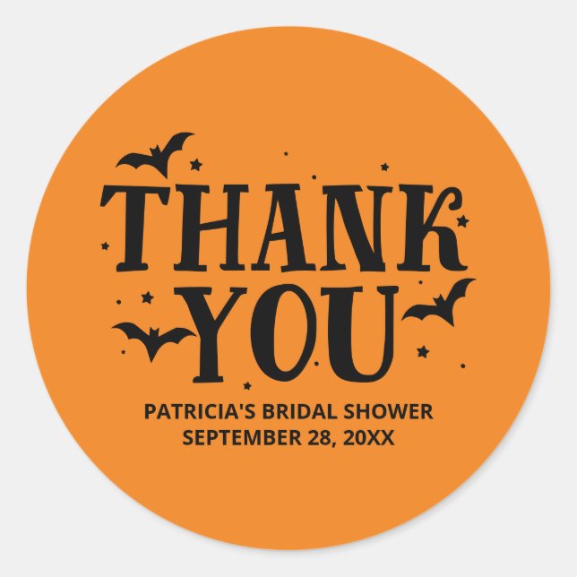 Pegatina Redonda Encontró Su Ducha De Boo Halloween Bridal (Anverso)