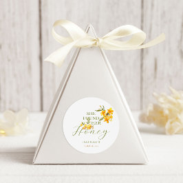 Pegatina Redonda Encontró Su Ducha De Novias De Abeja De Miel