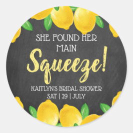 Pegatina Redonda Encontró Su Principal Ducha De Brigada Con Limón.