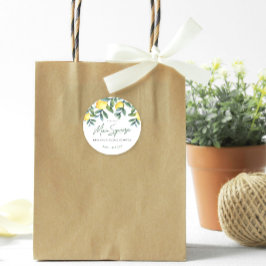 Pegatina Redonda Encontró Su Principal Ducha De Brigada Con Limón.