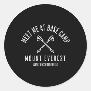 Pegatina Redonda Encuentrame En El Campo Base Monte Everest Escalad