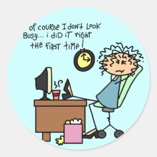 Pegatina Redonda Enderece la primera vez el humor