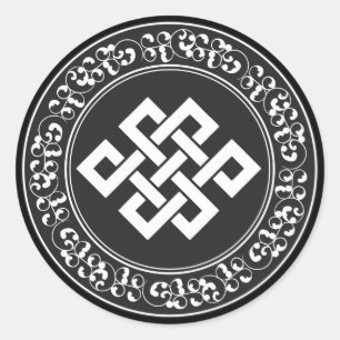 Pegatina Redonda Endless Knot budista