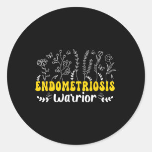 Pegatina Redonda Endo Warrior Shirt Endometriosis Luchador Endo Awa