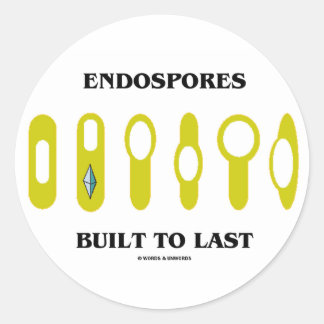 Pegatina Redonda Endosporas Construidas Para Durar (Actitud Bacteri