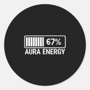 Pegatina Redonda Energía Aura En 67 Seis Siete Meme