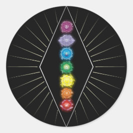 Pegatina Redonda Energía de Chakras