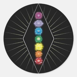 Pegatina Redonda Energía de Chakras