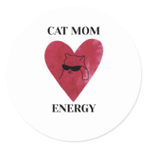Energía divertida de mamá de gato