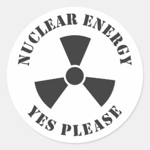 Pegatina Redonda Energía nuclear, sí, por favor, Invitación a la en