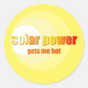 Pegatina Redonda ¡Energía solar caliente!