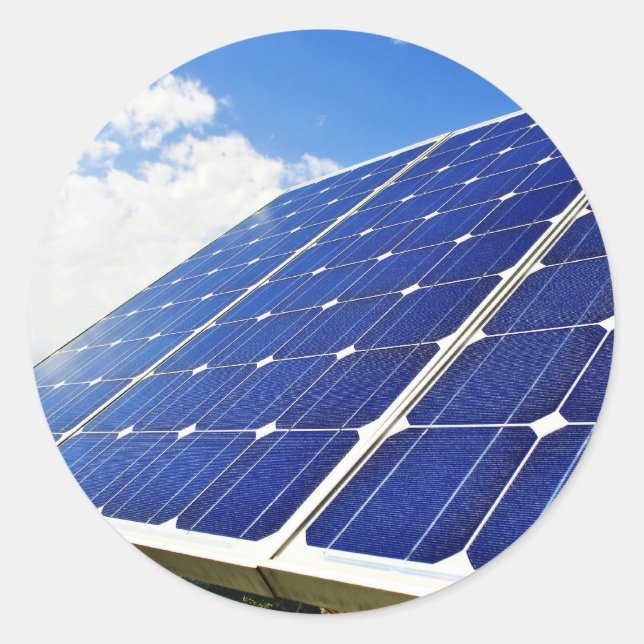Pegatina Redonda Energía verde energía solar (Anverso)