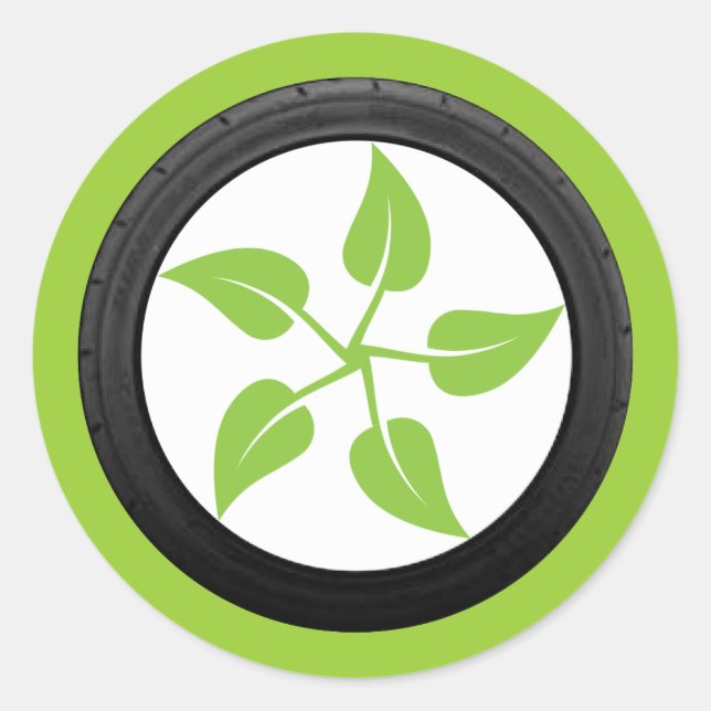 Pegatina Redonda Energía verde limpia (Anverso)