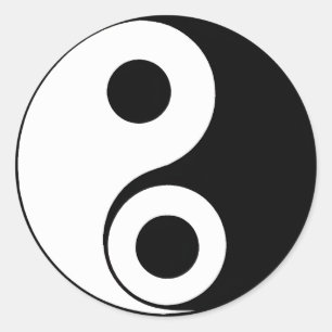 Pegatina Redonda Energías opuestas, Crear Balance Yin Yang