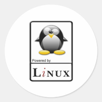 Pegatina Redonda Energizado por Linux
