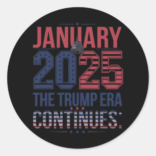 Pegatina Redonda Enero de 2025 La era Trump continúa