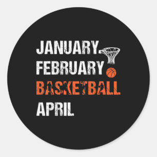 Pegatina Redonda Enero Febrero Baloncesto Abril Fun Appartal