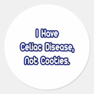 Pegatina Redonda Enfermedad Celiac... No Cooties