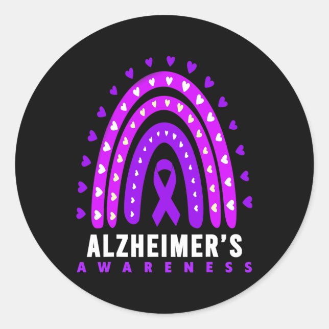 Pegatina Redonda - Enfermedad de Alzheimerheimer - Conciencia de He (Anverso)