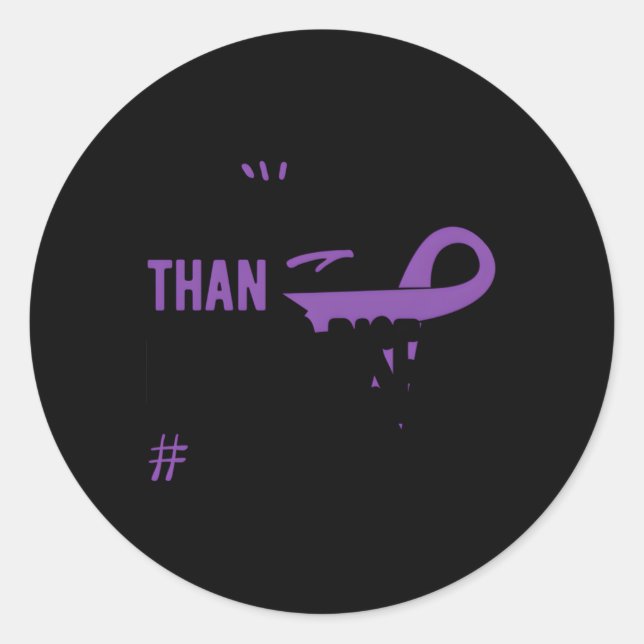 Pegatina Redonda Enfermedad de Crohns más fuerte que la enfermedad  (Anverso)