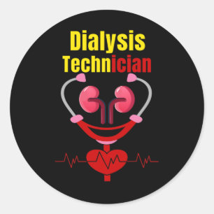 Pegatina Redonda Enfermedad de Nefrología Diálisis Enfermería de en