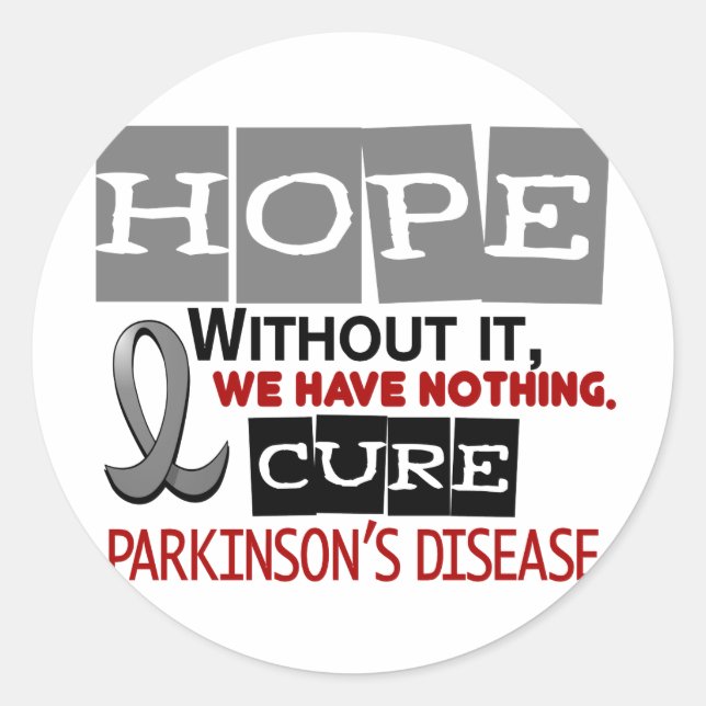 Pegatina Redonda Enfermedad de Parkinson HOPE 2 (Anverso)