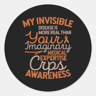Pegatina Redonda Enfermedad Invisible Rsd Crps Conciencia