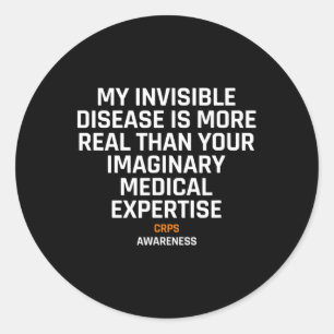 Pegatina Redonda Enfermedad Invisible Rsd Crps Conciencia 1