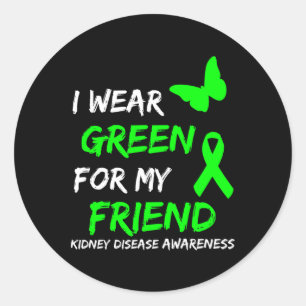 Pegatina Redonda Enfermedad Renal Que Uso Verde Para Mi Amigo Cinta