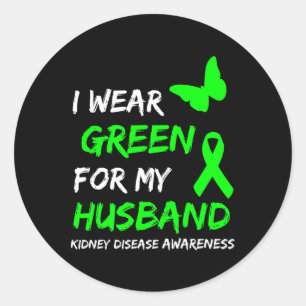 Pegatina Redonda Enfermedad Renal Que Uso Verde Para Mi Cinta Human