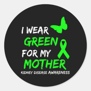 Pegatina Redonda Enfermedad Renal Que Uso Verde Para Mi Cinta Madre