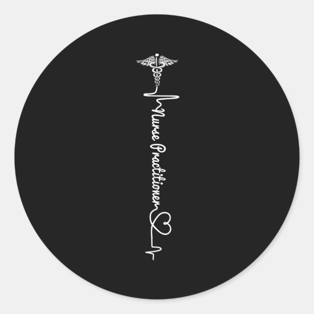 Pegatina Redonda Enfermera 365 Enfermera Np Profesional (Anverso)