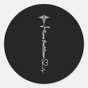 Pegatina Redonda Enfermera 365 Enfermera Np Profesional