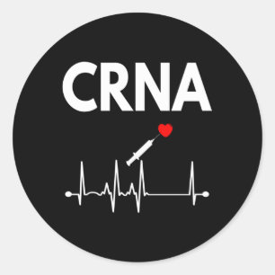 Pegatina Redonda Enfermera anestesista certificada Crna