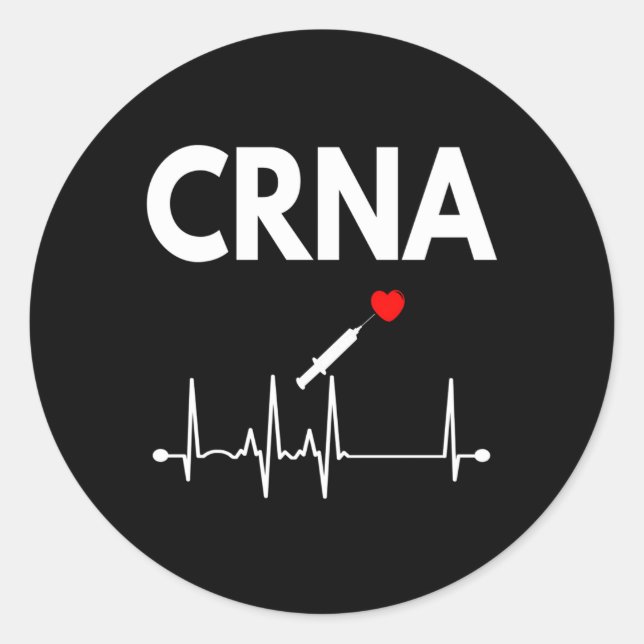 Pegatina Redonda Enfermera anestesista certificada Crna (Anverso)