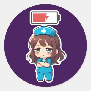 Pegatina Redonda Enfermera Chibi Original 3.0 - Sin Poder