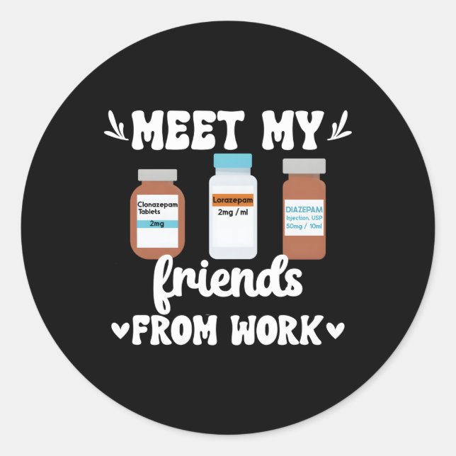 Pegatina Redonda Enfermera de atención crítica Enfermería de cuidad (Anverso)