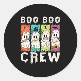 Pegatina Redonda Enfermera de Boo Boo Crew Halloween