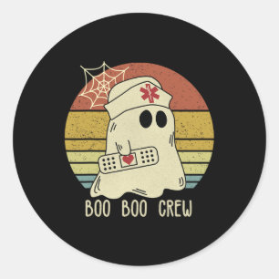 Pegatina Redonda Enfermera De Boo Boo Enfermera De Halloween Para M
