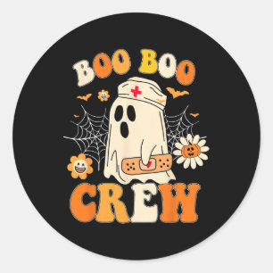 Pegatina Redonda Enfermera De Equipo De Boo Para Mujeres Hombres Ha