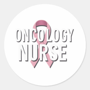 Pegatina Redonda Enfermera de Oncología